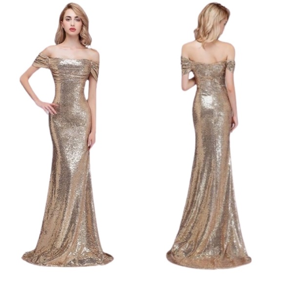 Honey Qiao Dresses & Skirts - NWT Gold Sequin Dress